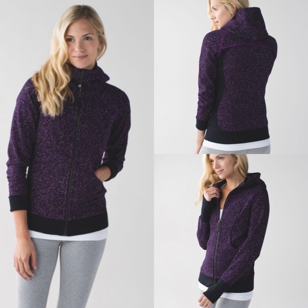 Lululemon Scuba Hoodie III Flashback Static Powdered Rose Tender Violet / Black